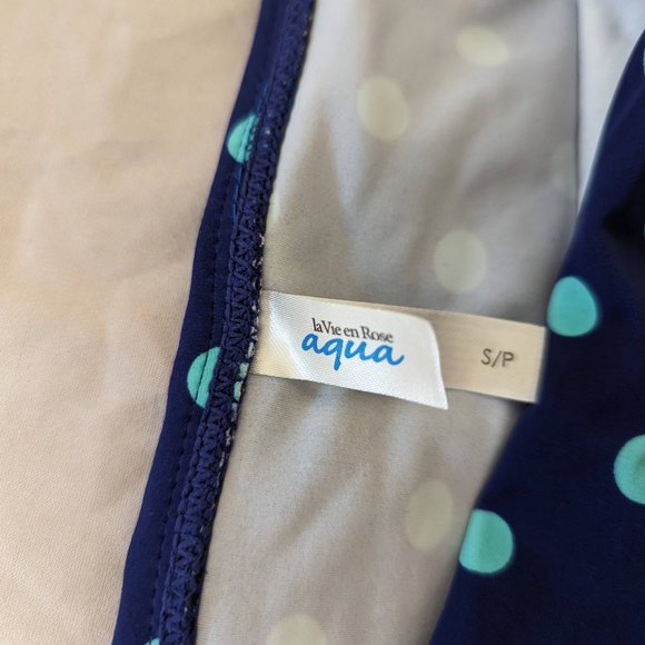 La Vie En Rose Aqua Polka-Dot Bikini Bottom - Picture 4 of 5